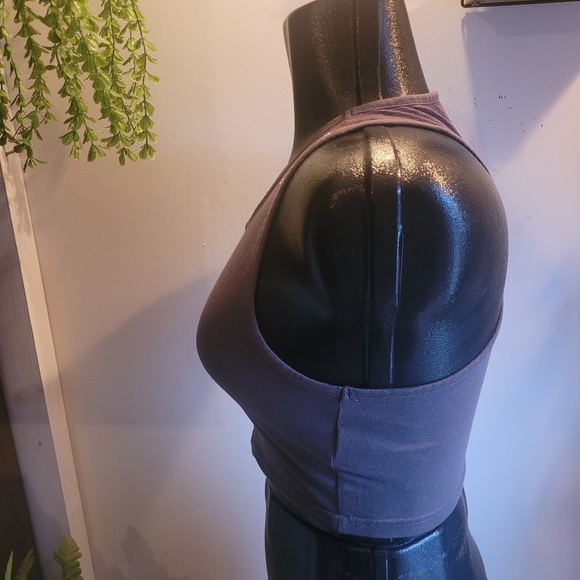 Gymshark Grey Cropped Tank Top S - Picture 6 of 8